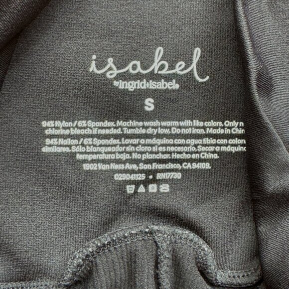 Seamless Ribbed Maternity Bike Shorts Ingrid & Isabel Black Small Women's - Picture 3 of 4